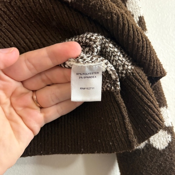 Major Label Group Vintage 90s Brown & White Floral Cropped Sweater Size XL - Picture 7 of 10